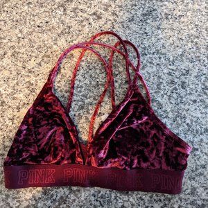 Crushed Velvet Bralette From Pink
